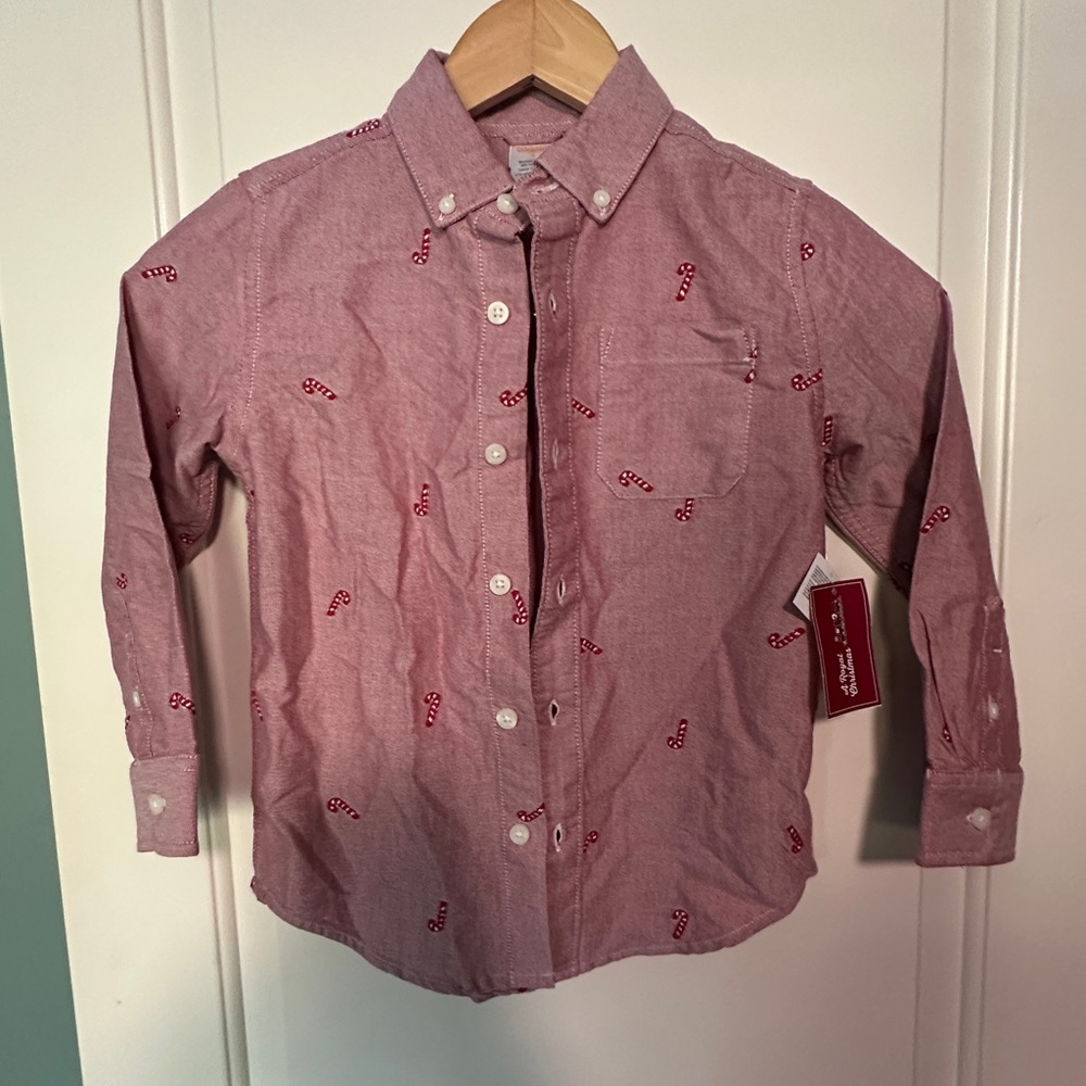 Gymboree Red Candy Cane Button-Down Shirt